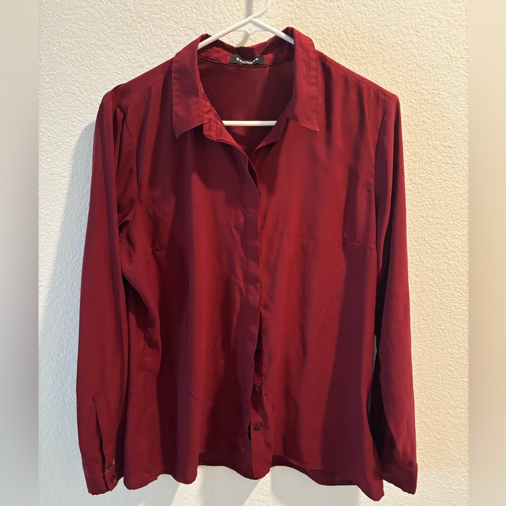 Express Portofino Satin Blouse | Large